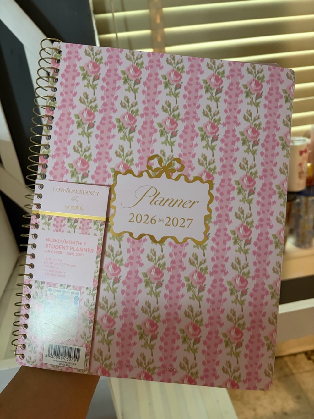 LoveShackFancyx target 2026-2027 Floral Spiral Student Planner - Pink Rose